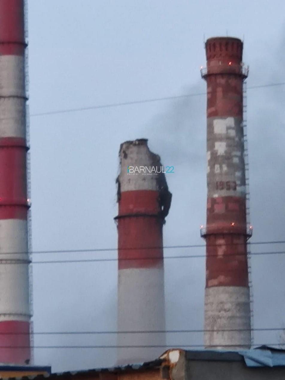 Фото ЧП в Барнауле - на ТЭЦ-2 произошло обрушение дымовой трубы 2