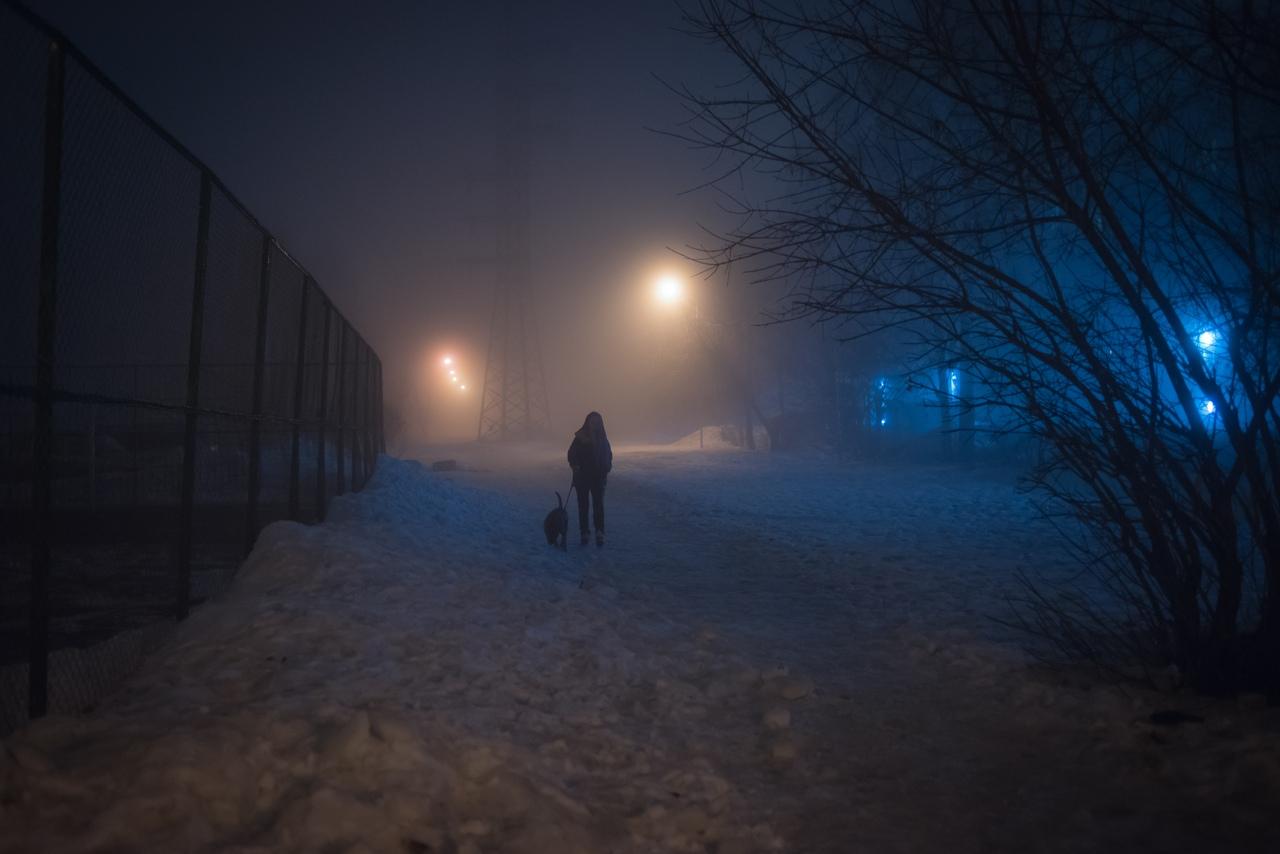 Фото Плотный туман накрыл Новосибирск ночью 4 апреля 4