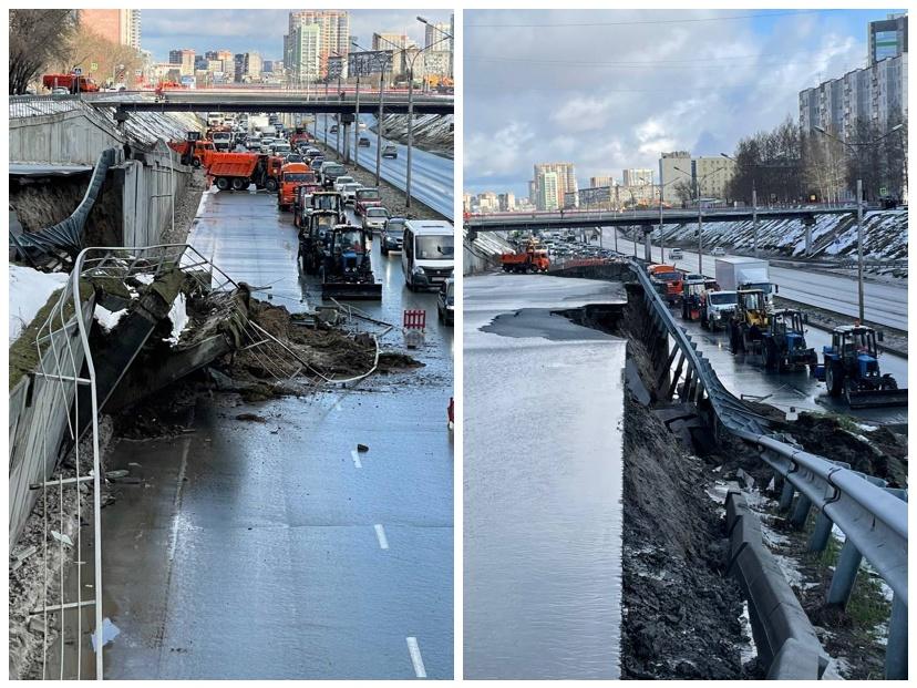 Фото СРОЧНО! В Новосибирске обрушилась подпорная стена на Ипподромской магистрали. Подробности к данному часу 4
