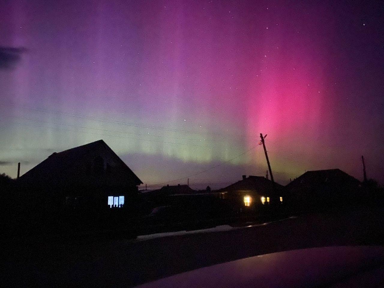 Фото Жители Новосибирской области наблюдали северное сияние: 10 фотографий природного явления 4