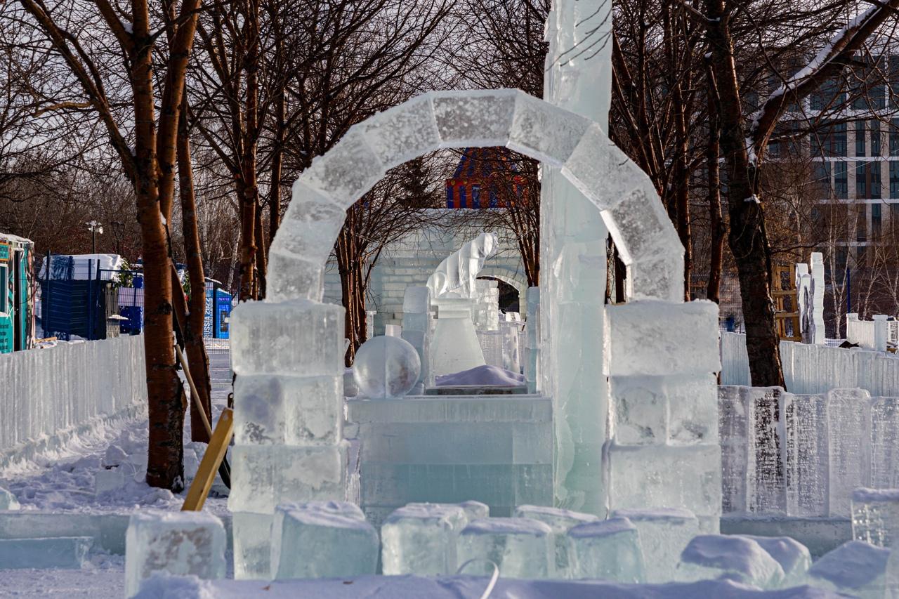 Фото Скульптура Водяного Тигра украсила ледовый городок Новосибирска 5