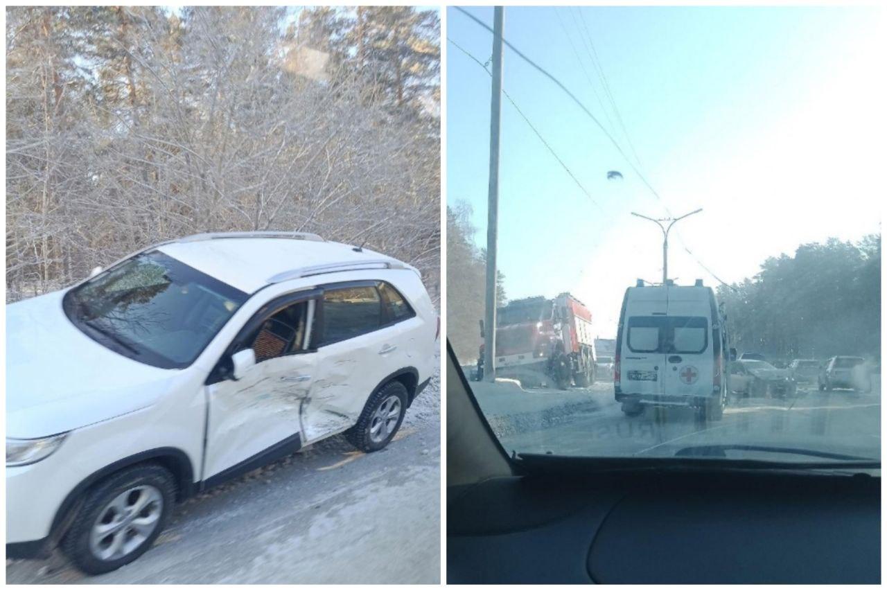 Фото Под Новосибирском на Бердском шоссе произошло массовое ДТП 2