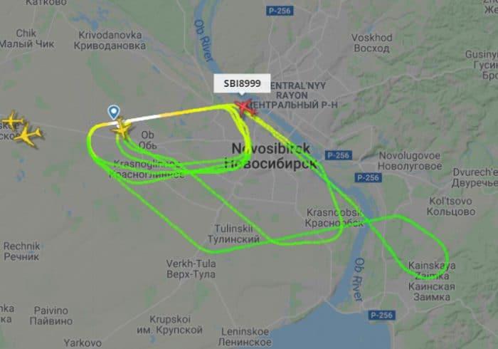 Фото В Новосибирске самолёт Airbus A320 не может приземлиться в Толмачёво 2