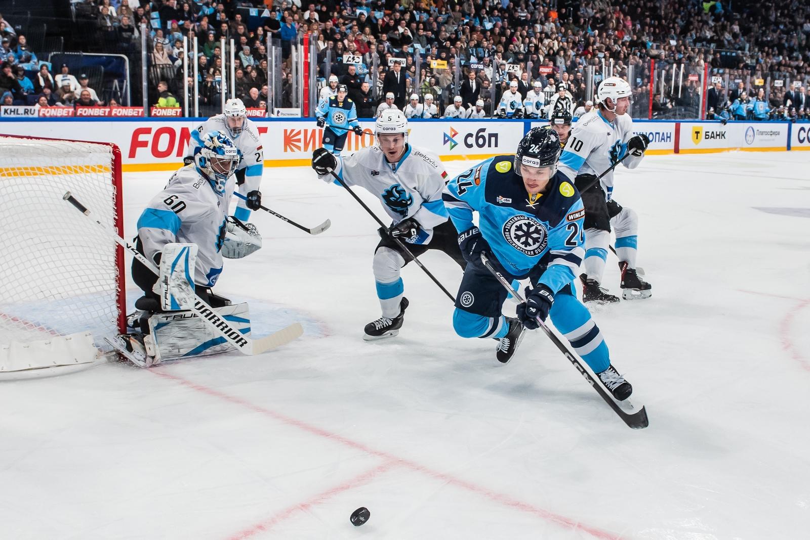 Фото Хоккейная «Сибирь» уверенно обыграла минское «Динамо»: яркие кадры матча 15