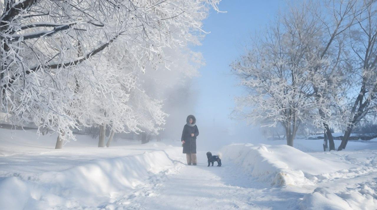 Фото Опубликованы фото украшенных жгучим морозом новосибирцев, собак и деревьев 4