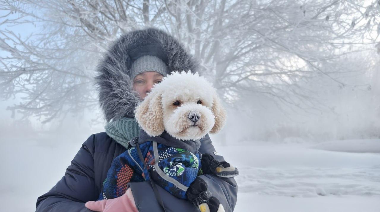 Фото Опубликованы фото украшенных жгучим морозом новосибирцев, собак и деревьев 5