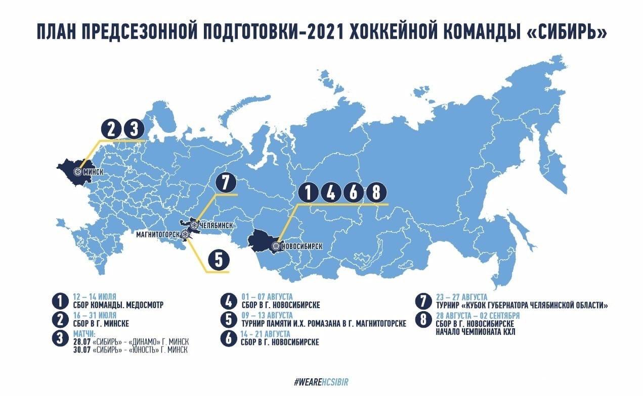 Фото «Сибирь» опубликовала план подготовки к сезону 2021/22 2