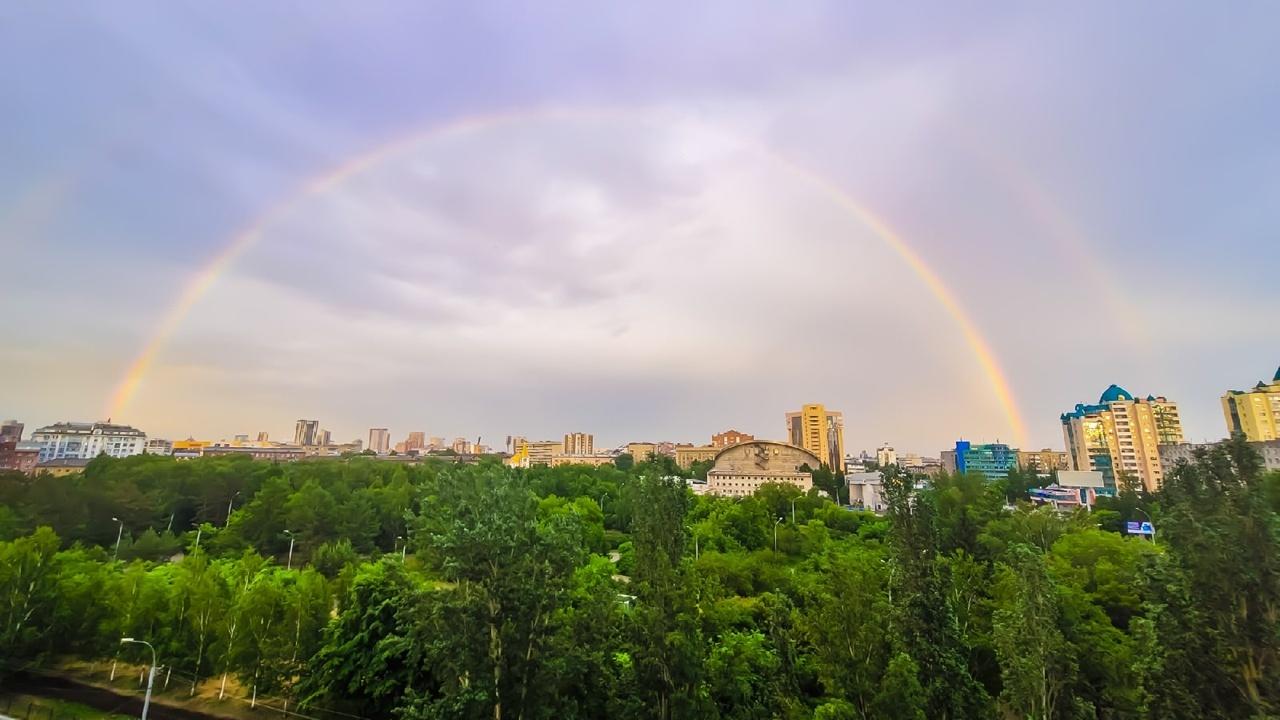 Фото Двойная радуга появилась над Новосибирском 15 июня 2