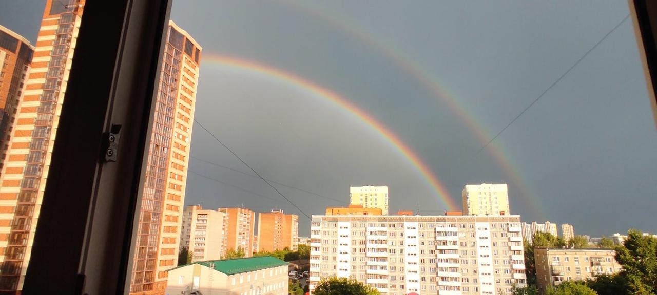 Фото Двойная радуга появилась над Новосибирском после дождя 23 июня 5