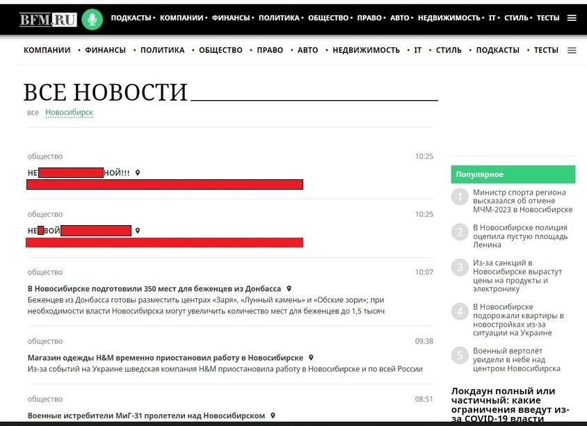 Фото Сайт BFM-Новосибирск подвергся атаке западных хакеров 3 марта 2