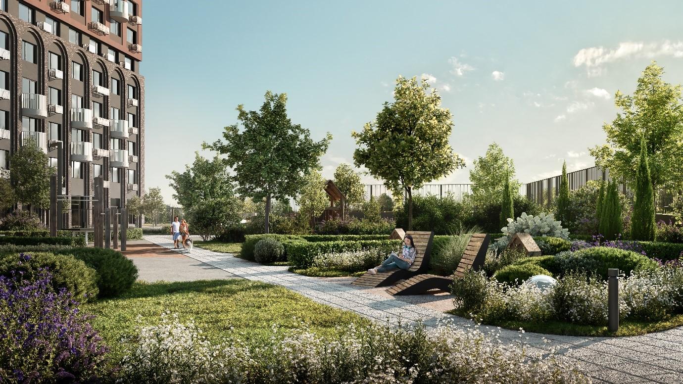 Фото Застройщик в 3D реальности показал, как будет выглядеть приватный двор в ЖК на берегу Оби 2