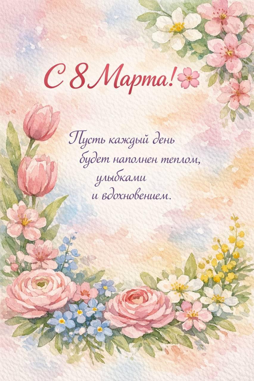 Фото С 8 Марта! Красивые открытки и картинки к празднику 3