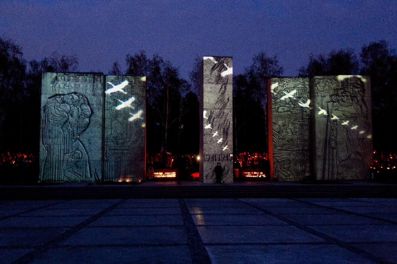 Фото В Новосибирске в память о павших в Великой Отечественной войне зажгли сотни свечей 3