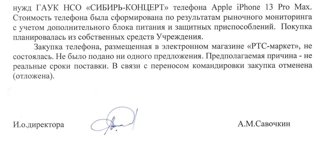 Фото В Новосибирске в учреждении культуры объяснили покупку iPhone 13 за 150 тысяч рублей 3