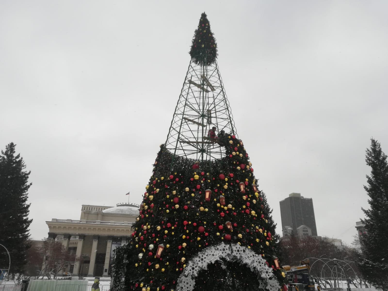 Ель новосибирск. Новогодняя елка на площади. НОВАТ елка площадь Ленина. В Новосибирске начали монтаж новогодней елки. На площади Ленина Новосибирск поставили ёлку 2022 года.