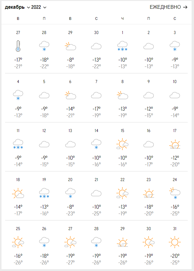 Фото В Новосибирске появился прогноз погоды на декабрь 2022 года 2