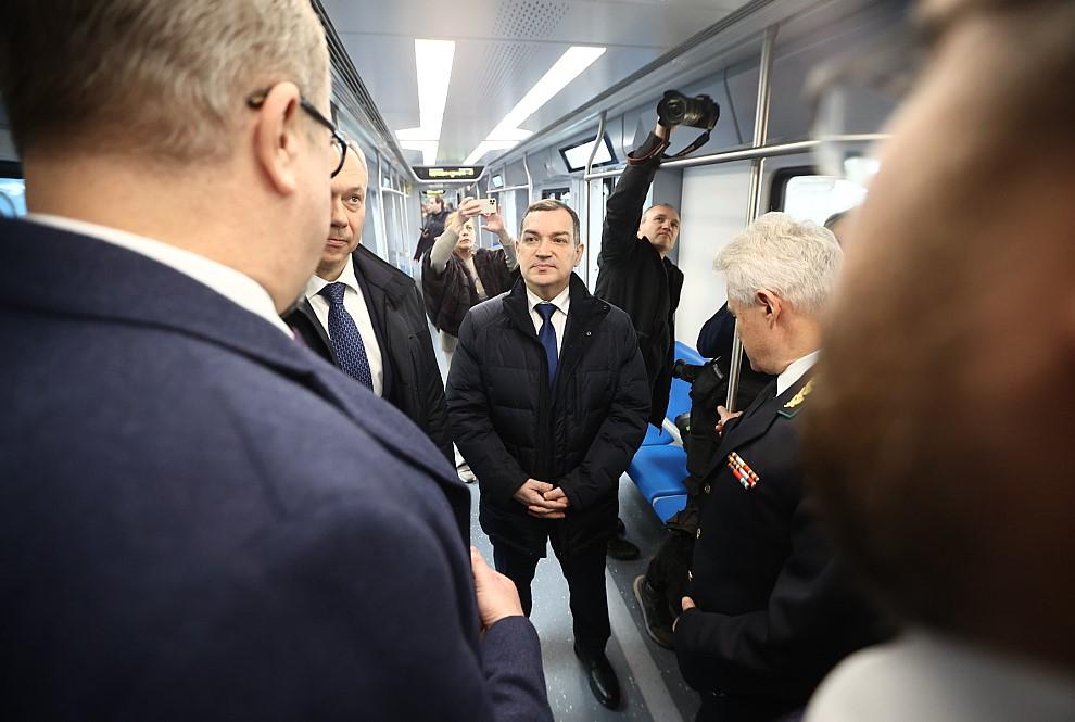 Фото Мэр Кудрявцев: новосибирский метрополитен продолжает модернизацию подвижного состава – на линию вышел новый поезд «Ермак» 2