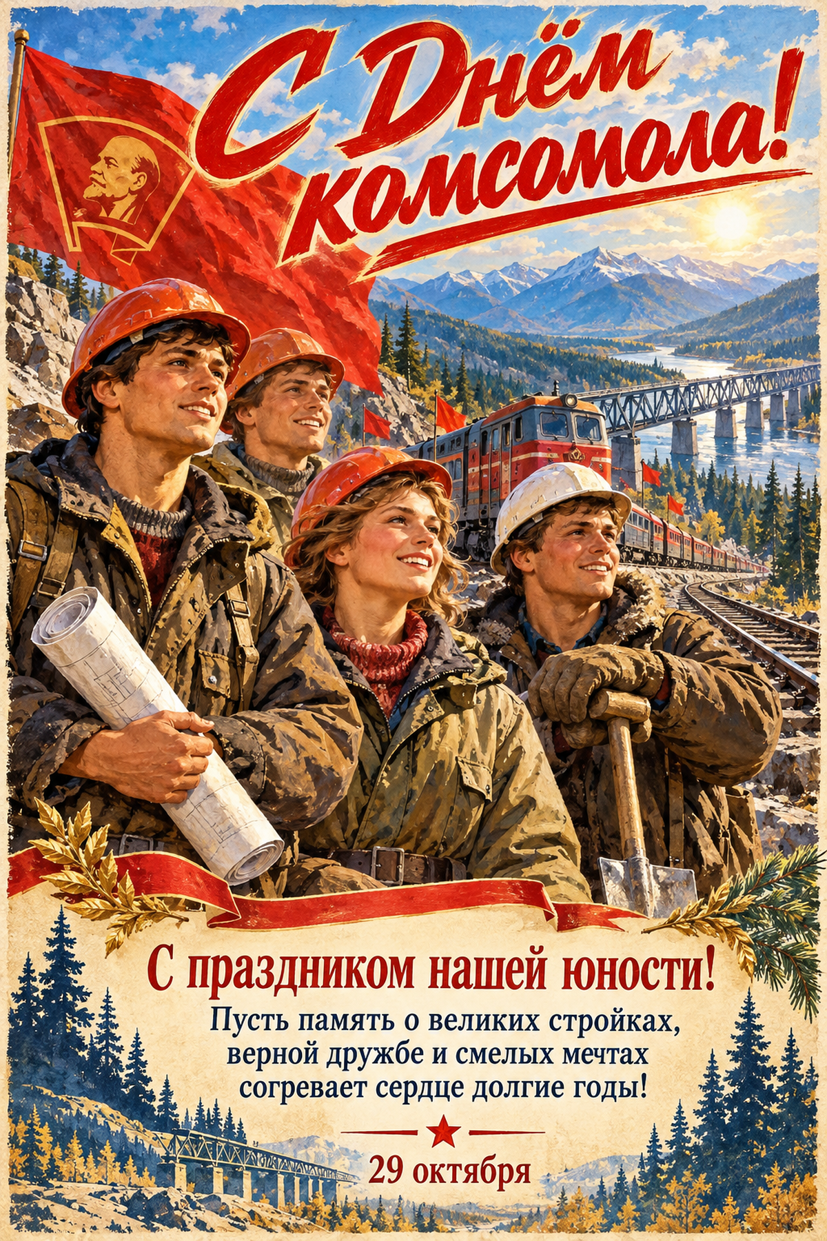 Фото День комсомола 29 октября 2026 года: красивые открытки к празднику 10 - Сиб.ФМ Фото День комсомола 29 октября 2026 года: красивые открытки к празднику 10