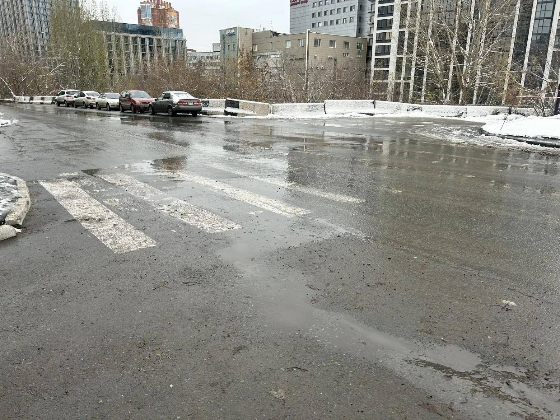 Фото От сугробов к лужам: снегопад сменился слякотью и гололёдом в Новосибирске 6
