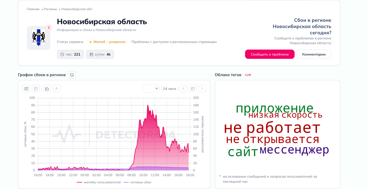 Фото Свыше 4000 жителей Новосибирской области пожаловались на массовый сбой в работе интернета 2
