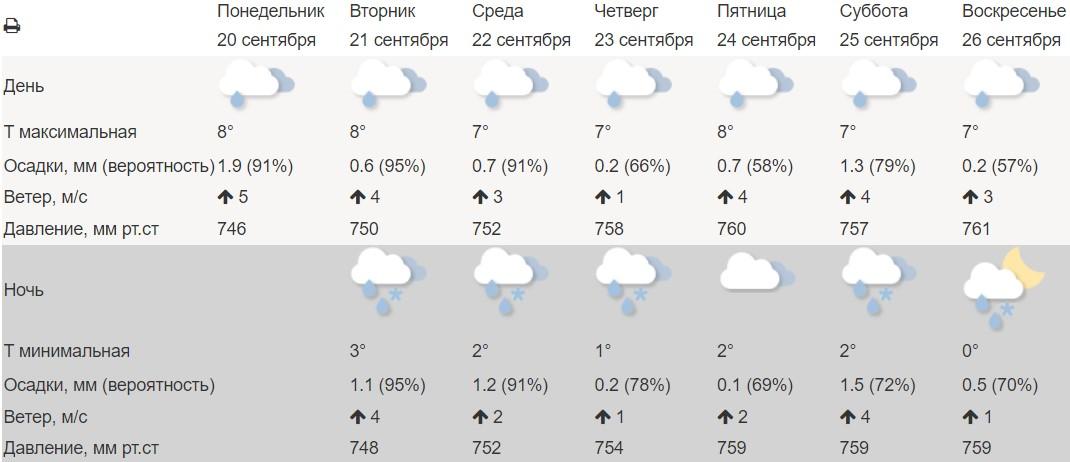 Прогноз погоды в снежном на 10 дней