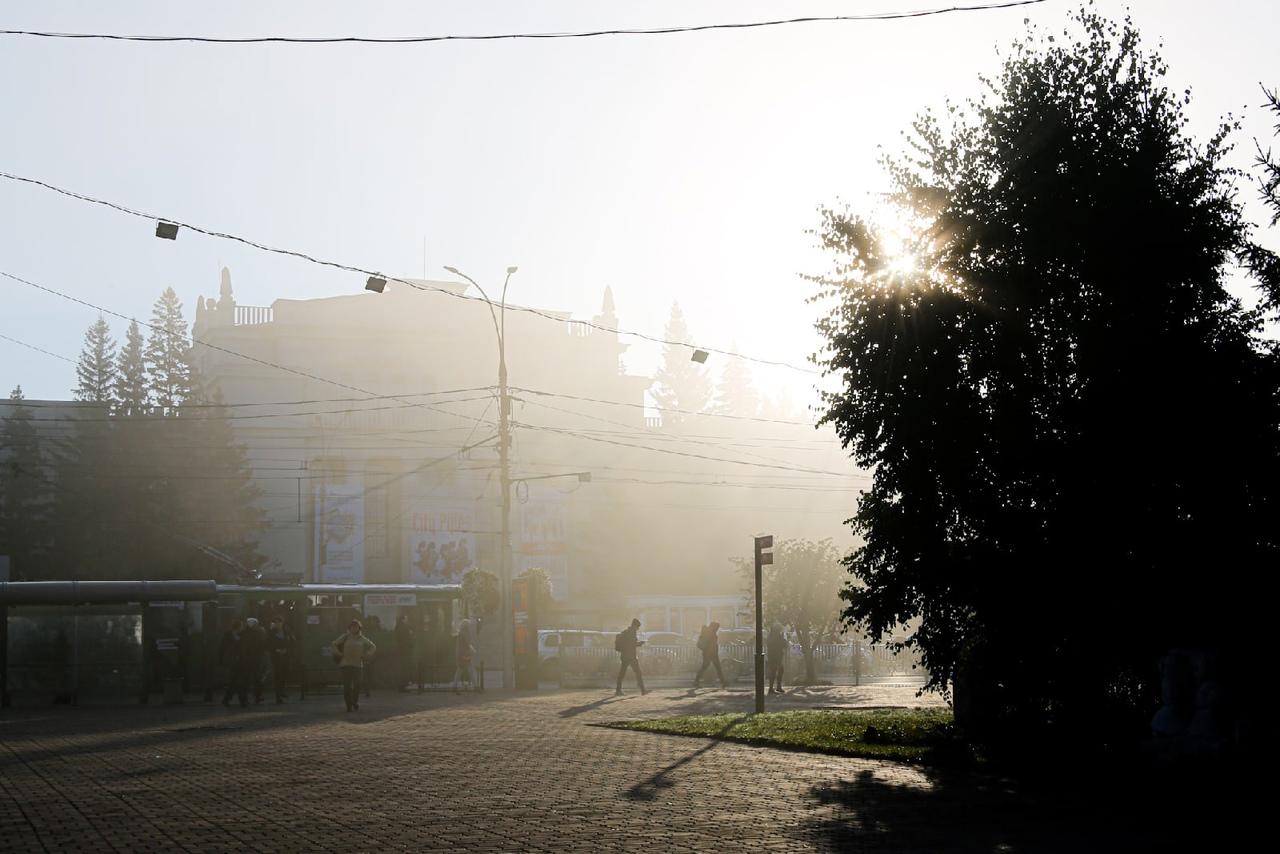 Фото Ёжиковое счастье: плотный туман накрыл Новосибирск на рассвете 28 сентября 6