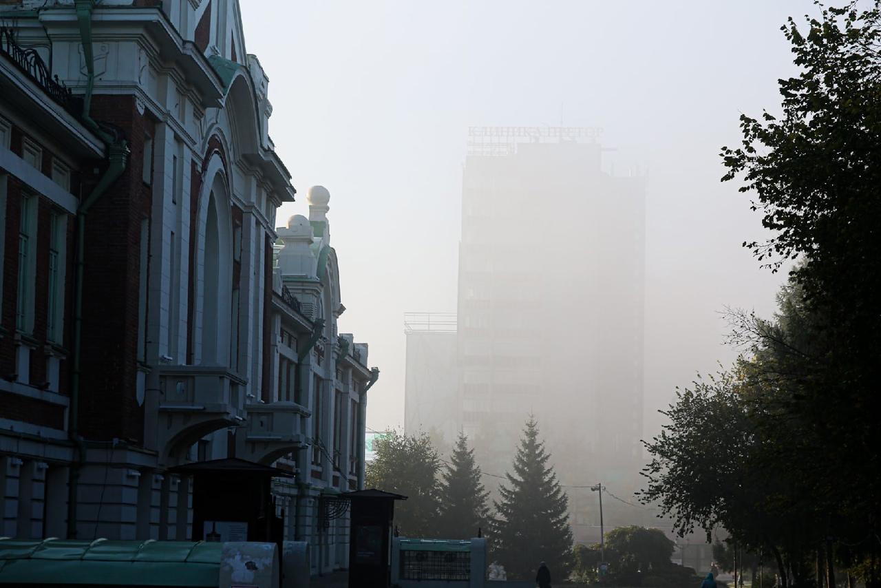 Фото Ёжиковое счастье: плотный туман накрыл Новосибирск на рассвете 28 сентября 8