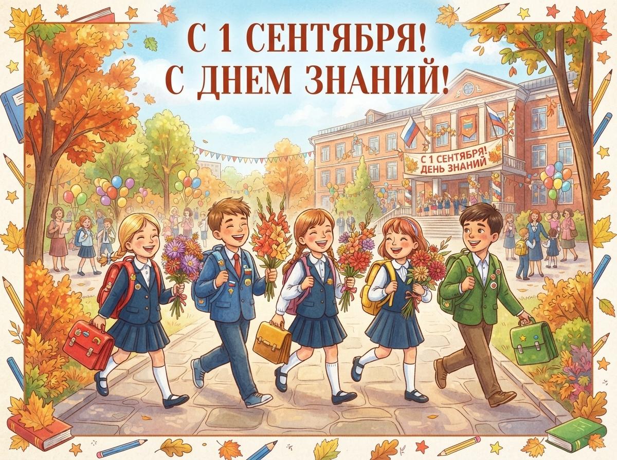 Фото Открытки на 1 сентября: 10 поздравлений с Днём знаний в картинках 6 - Сиб.ФМ Фото Открытки на 1 сентября: 10 поздравлений с Днём знаний в картинках 6
