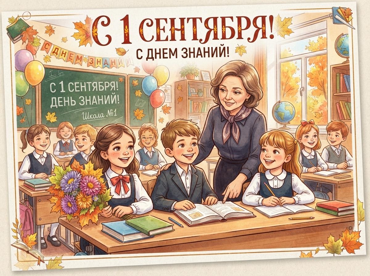 Фото Открытки на 1 сентября: 10 поздравлений с Днём знаний в картинках 7 - Сиб.ФМ Фото Открытки на 1 сентября: 10 поздравлений с Днём знаний в картинках 7